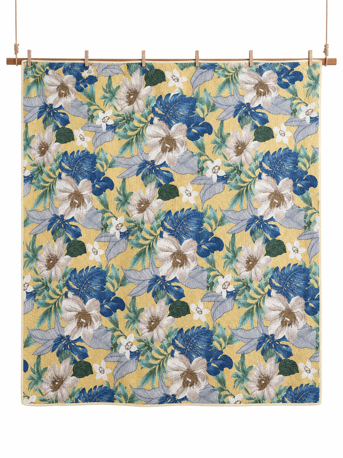 Tropical Botanical Garden 100% Cotton Quilted Bedding Set
