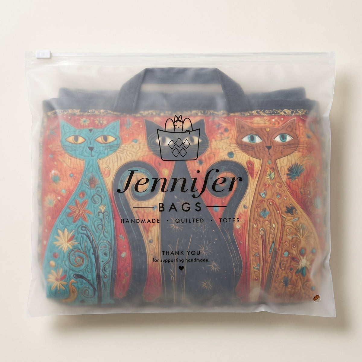 Enchanted Cats Trio Quilted Duffle Bag