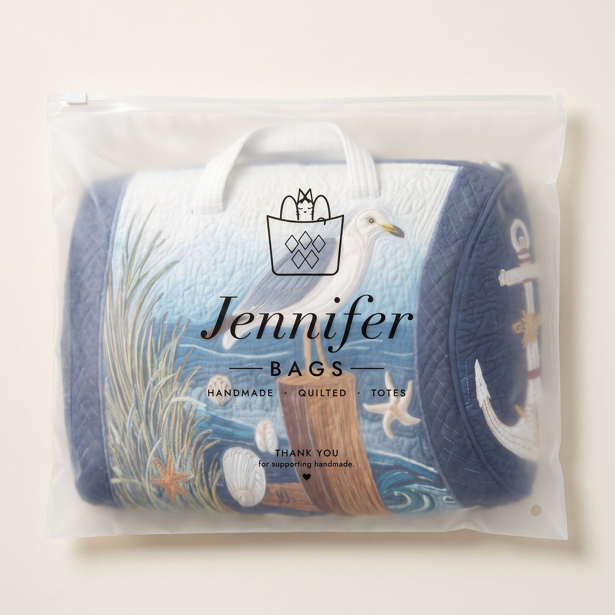 Coastal Gull Quilted Duffle Bag