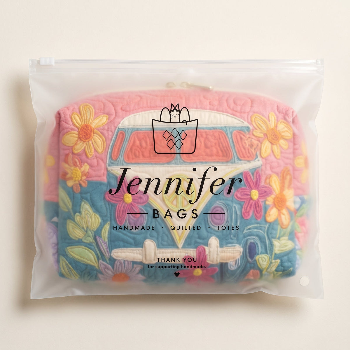 Retro Bloom Journey Quilted Makeup Bag