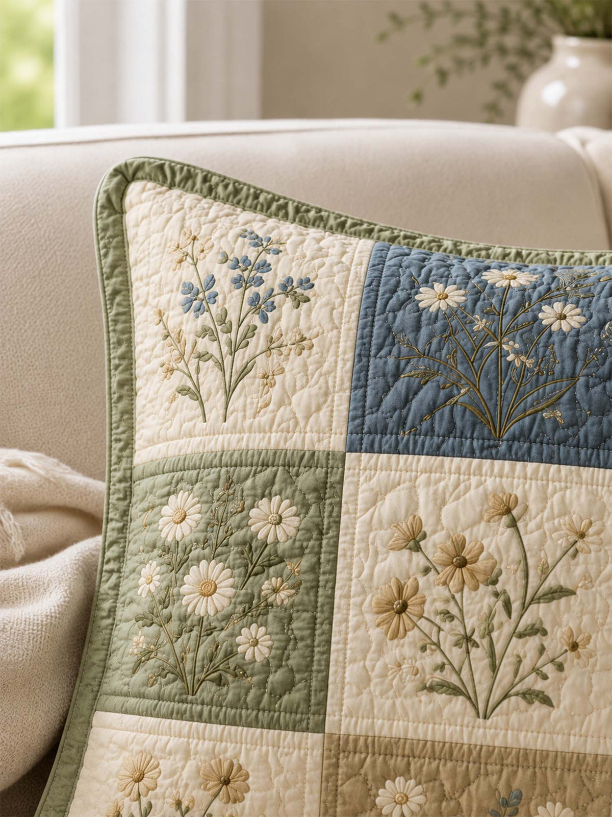 Wildflower Meadow Quilted Pillow Case