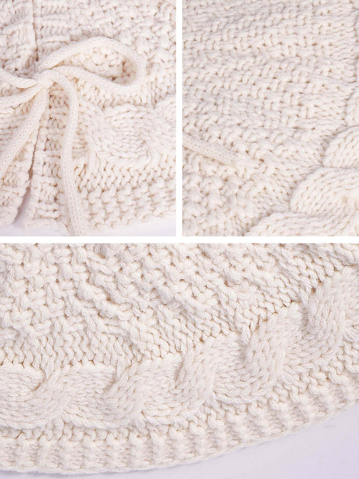 Cable Knit Christmas Tree Skirt