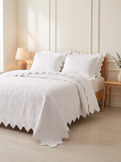 Serene Blossom 100% Cotton Floral Quilted Bedding Set