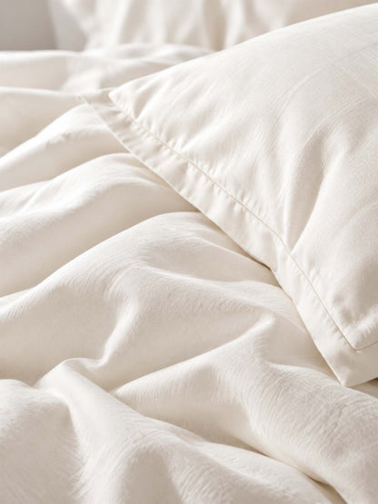 Solid Color Cotton 3-Piece Duvet Cover Bedding Set