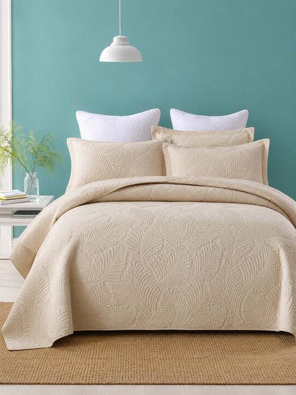 Leaf Texture Quilted 3-Piece Bedding Set