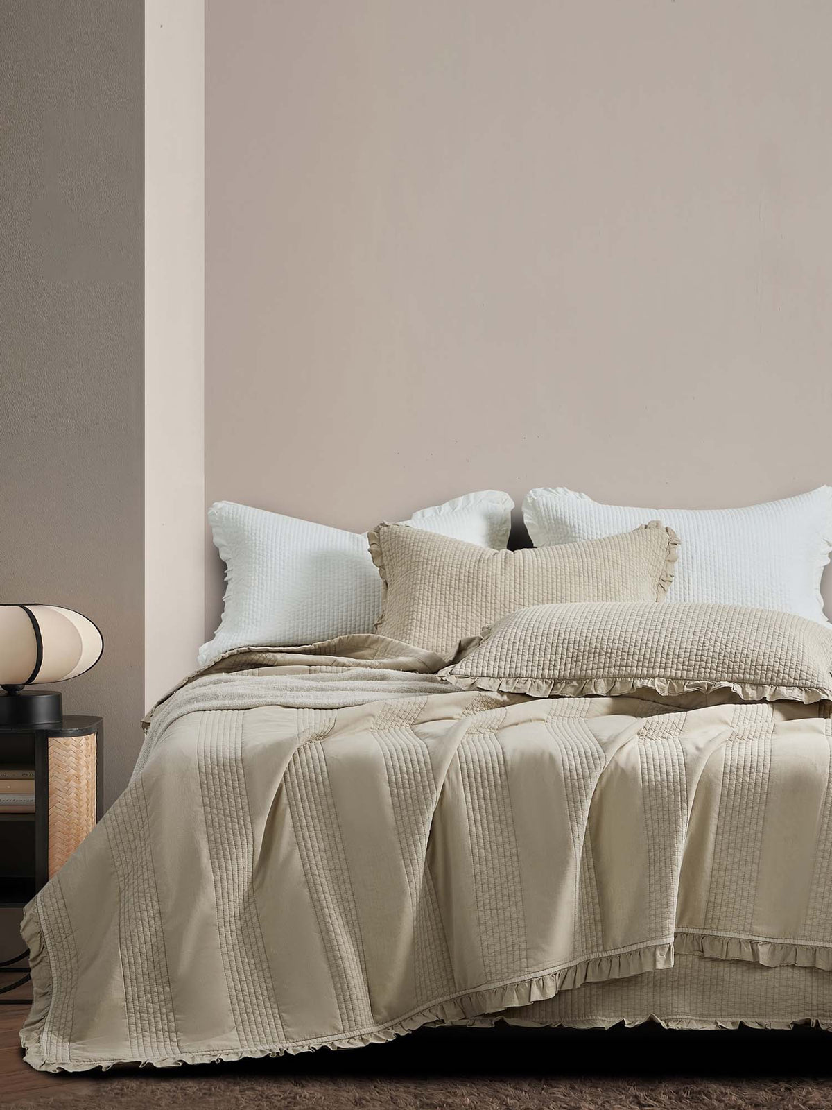Classic Stripe Quilted 3-Piece Bedding Set
