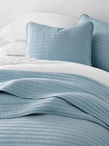 3-Piece Stripe Stitch Quilted Coverlet Set