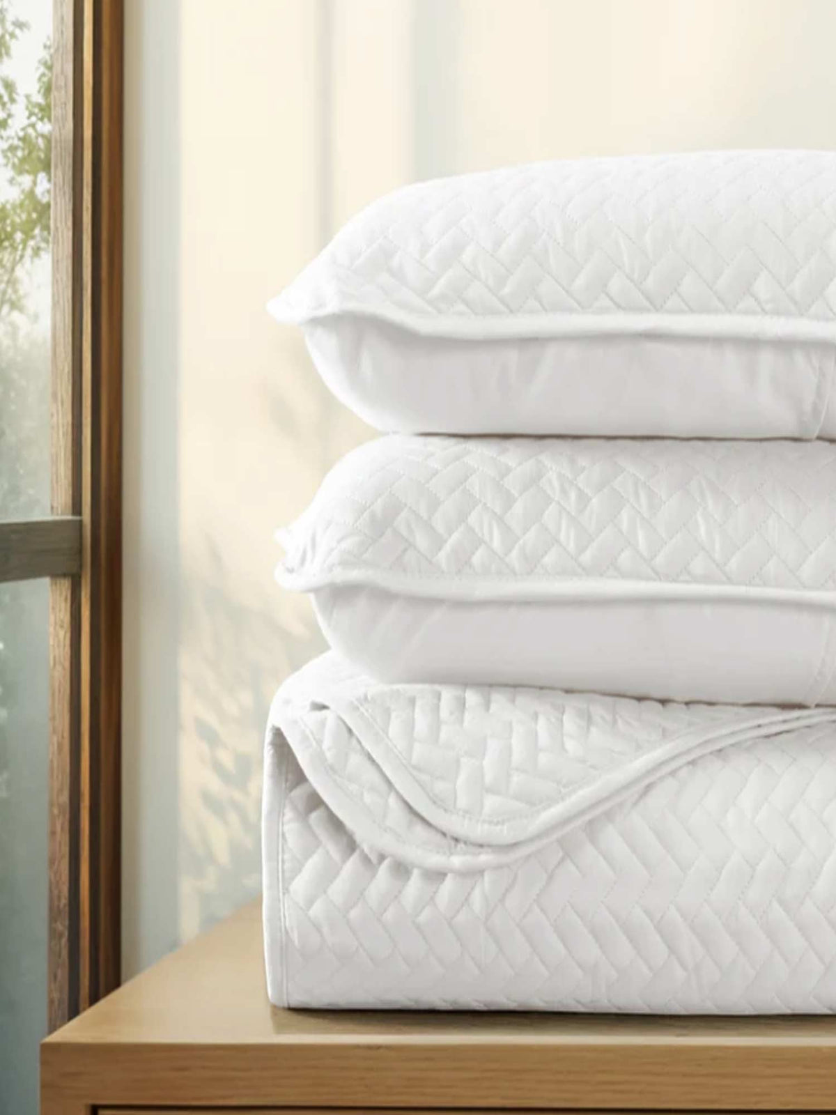 3-Piece Herringbone Quilted Coverlet Set