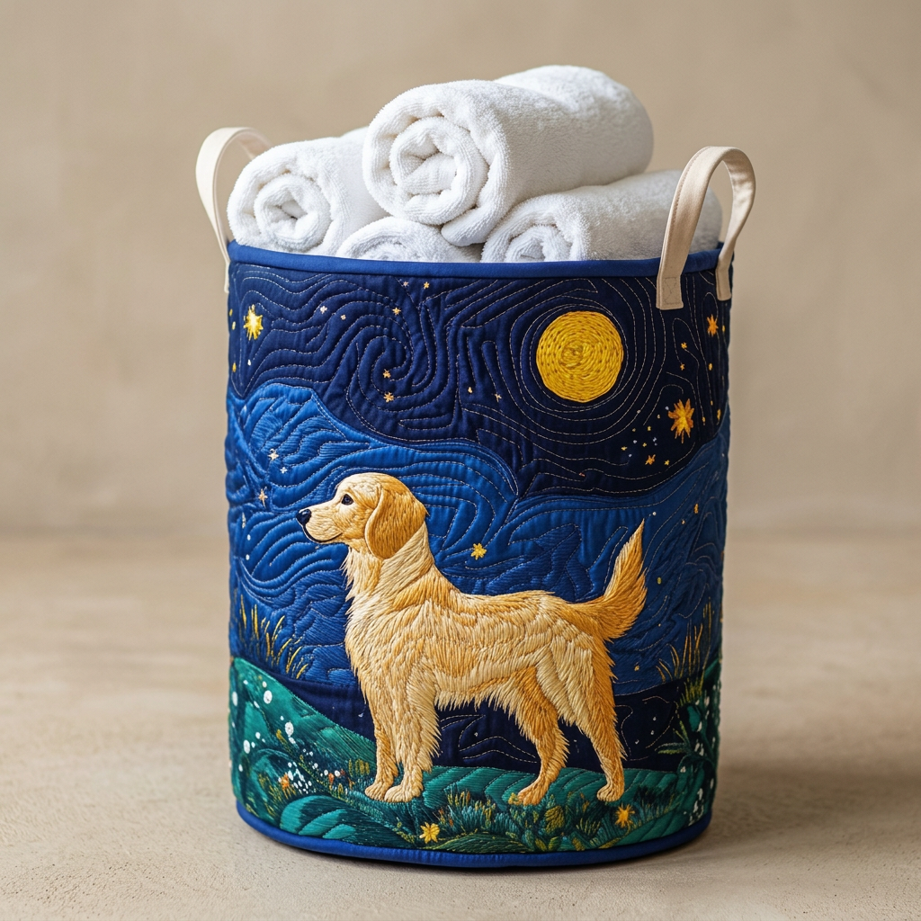 Gewatteerde wasmand Gouden hond