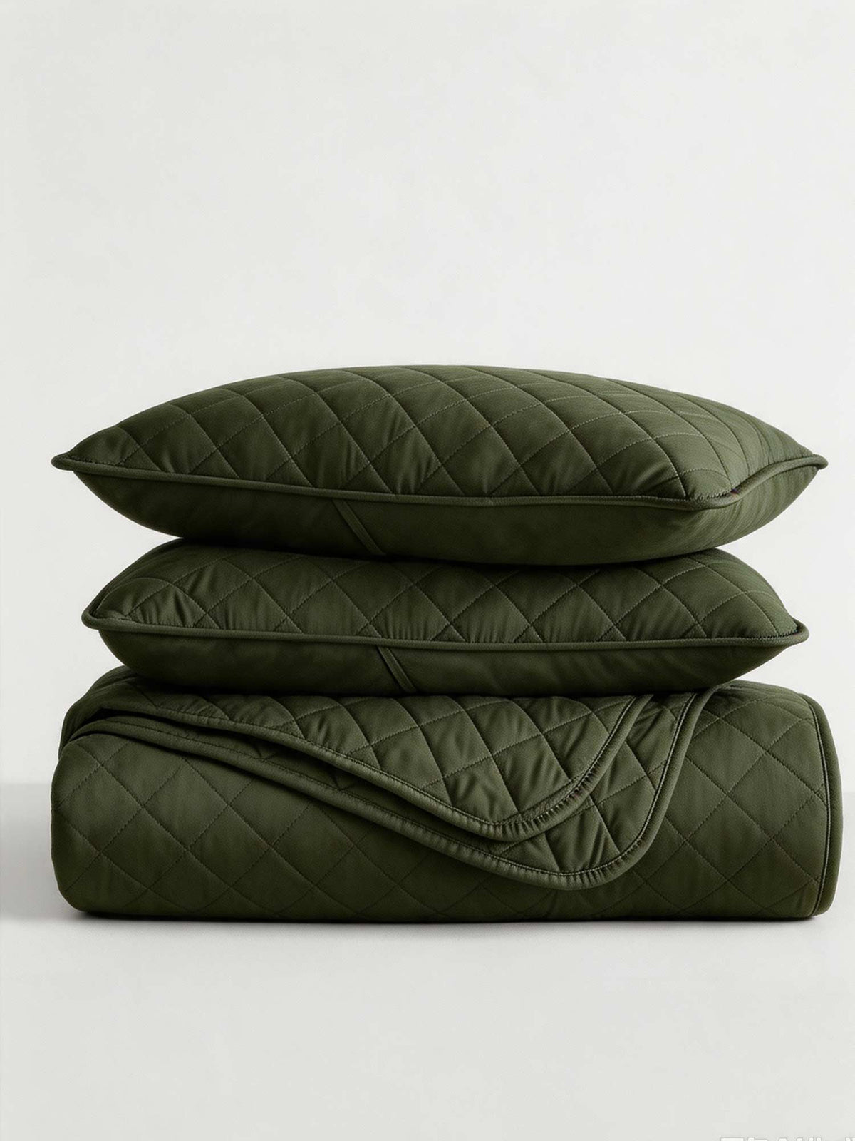 3-Piece Diamond Stitch Quilted Coverlet Set