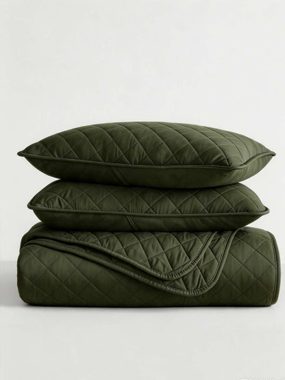 3-Piece Diamond Stitch Quilted Coverlet Set