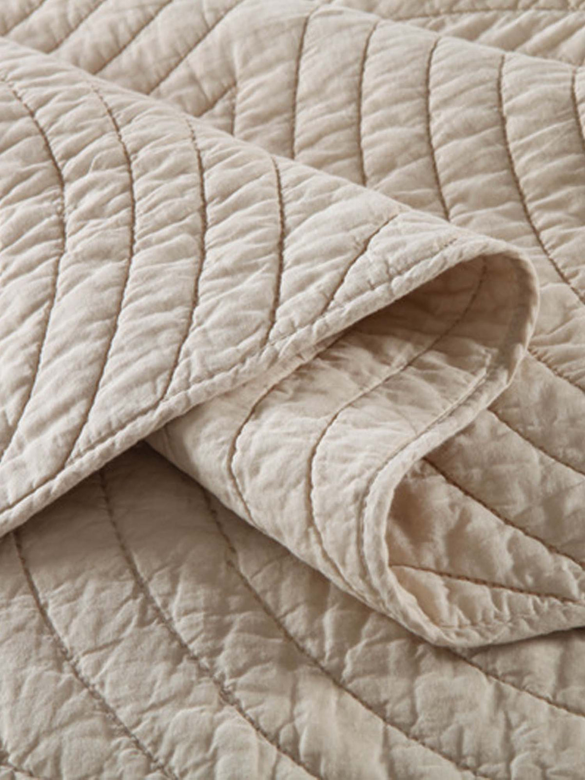 Neutral Textured Circles Quilted 3-Piece Bedding Set