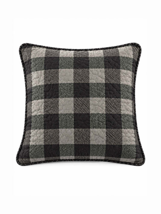 Charcoal Buffalo Plaid Quilted Pillow Cover