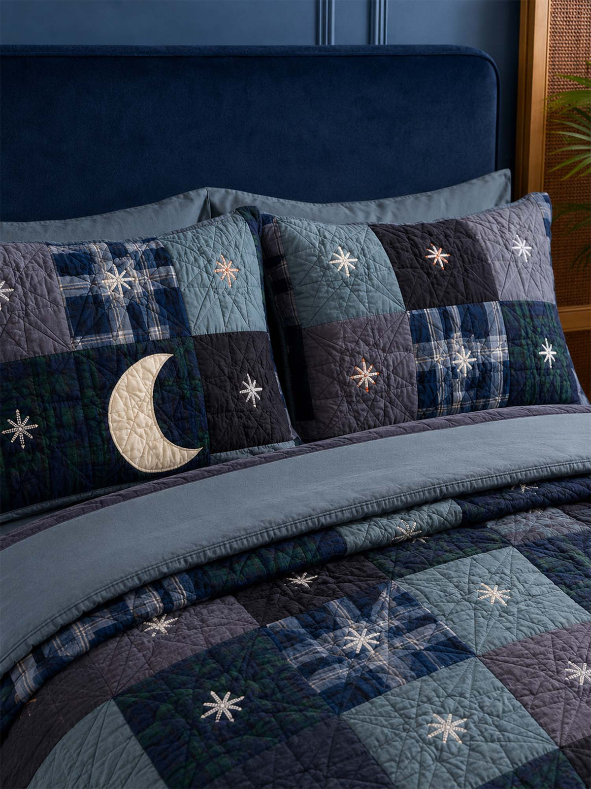 H.PAI Midnight Star Quilted 3-Piece Bedding Set