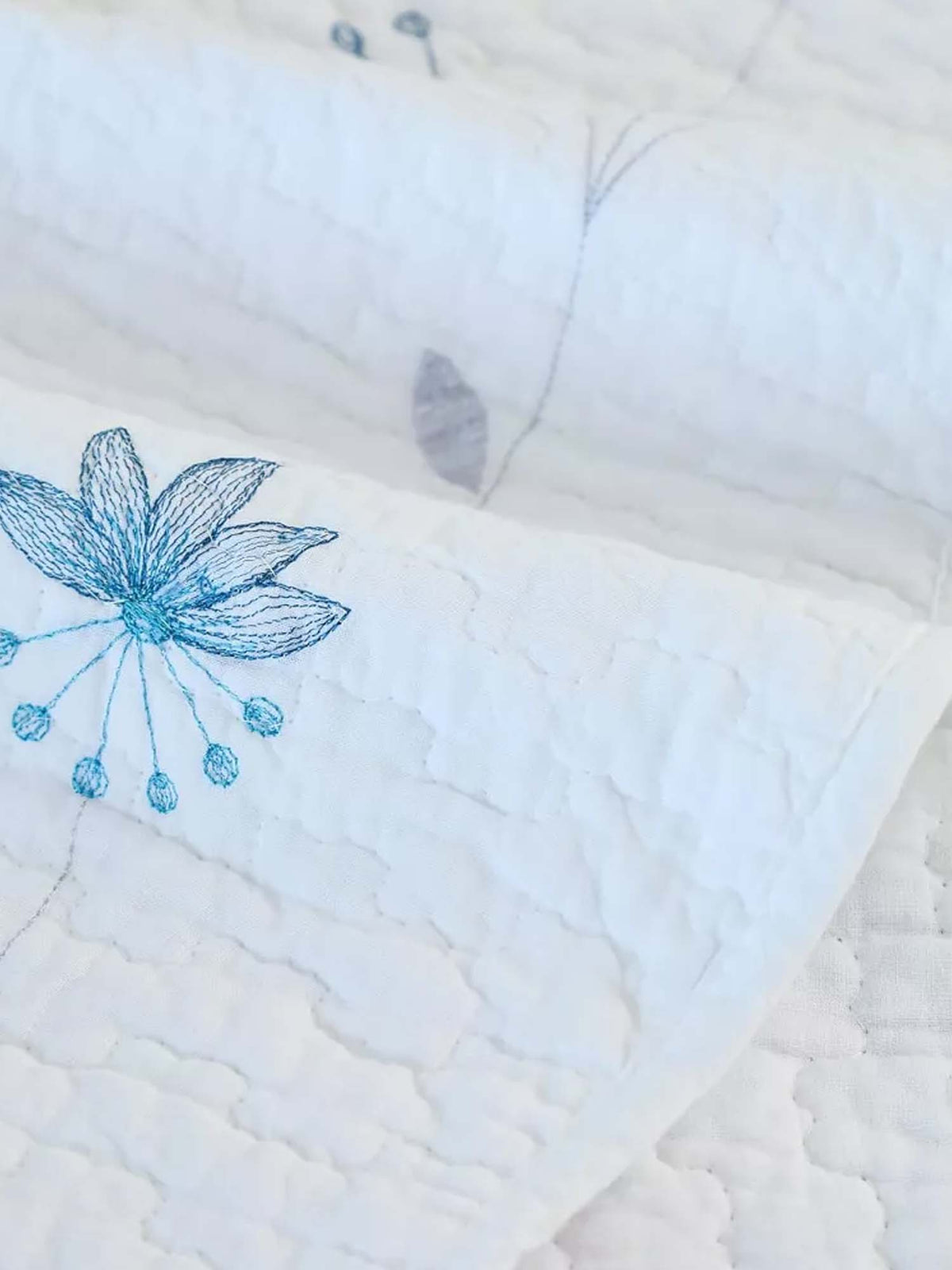 Blue Cottage Patchwork Quilted 3-Piece Bedding Set