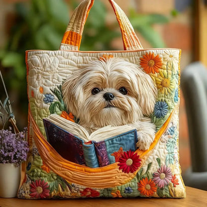 Shih Tzu, Boeken & Bloemen Handgemaakte Tas