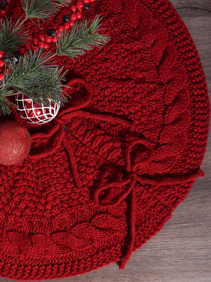 Cable Knit Christmas Tree Skirt