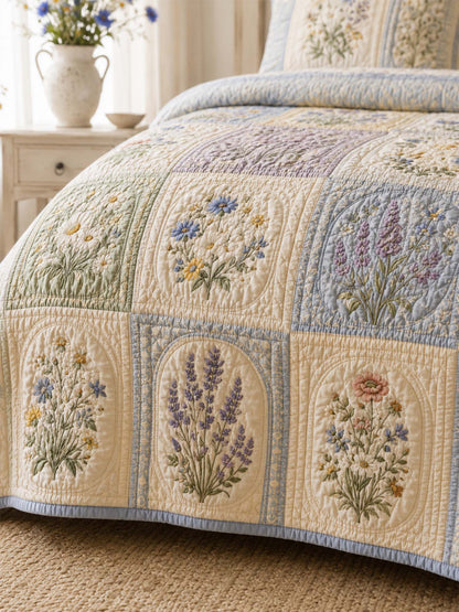 Wildflower Quilted 3-Piece Bedding Set