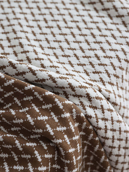 Geometric Knit Throw Blanket & Pillow Cover Set