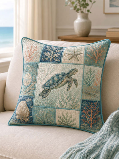 Sea Turtle Quilted Pillow Case