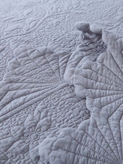 Serene Blossom 100% Cotton Floral Quilted Bedding Set