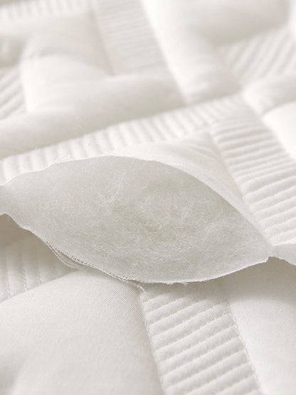 Washed Cotton Solid Color Quilted 3‑Piece Bedding Set