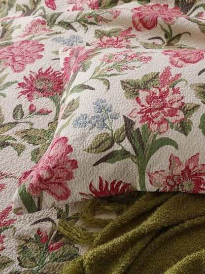 Rose Garden Cottage 100% Cotton Quilted Bedding Set