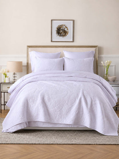 Leaf Texture Quilted 3-Piece Bedding Set