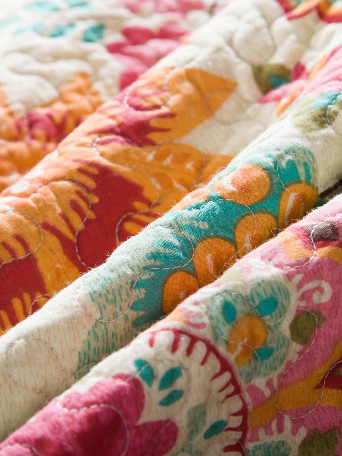 Boho Colorful Paisley Floral Patchwork Quilted 3‑Piece Bedding Set