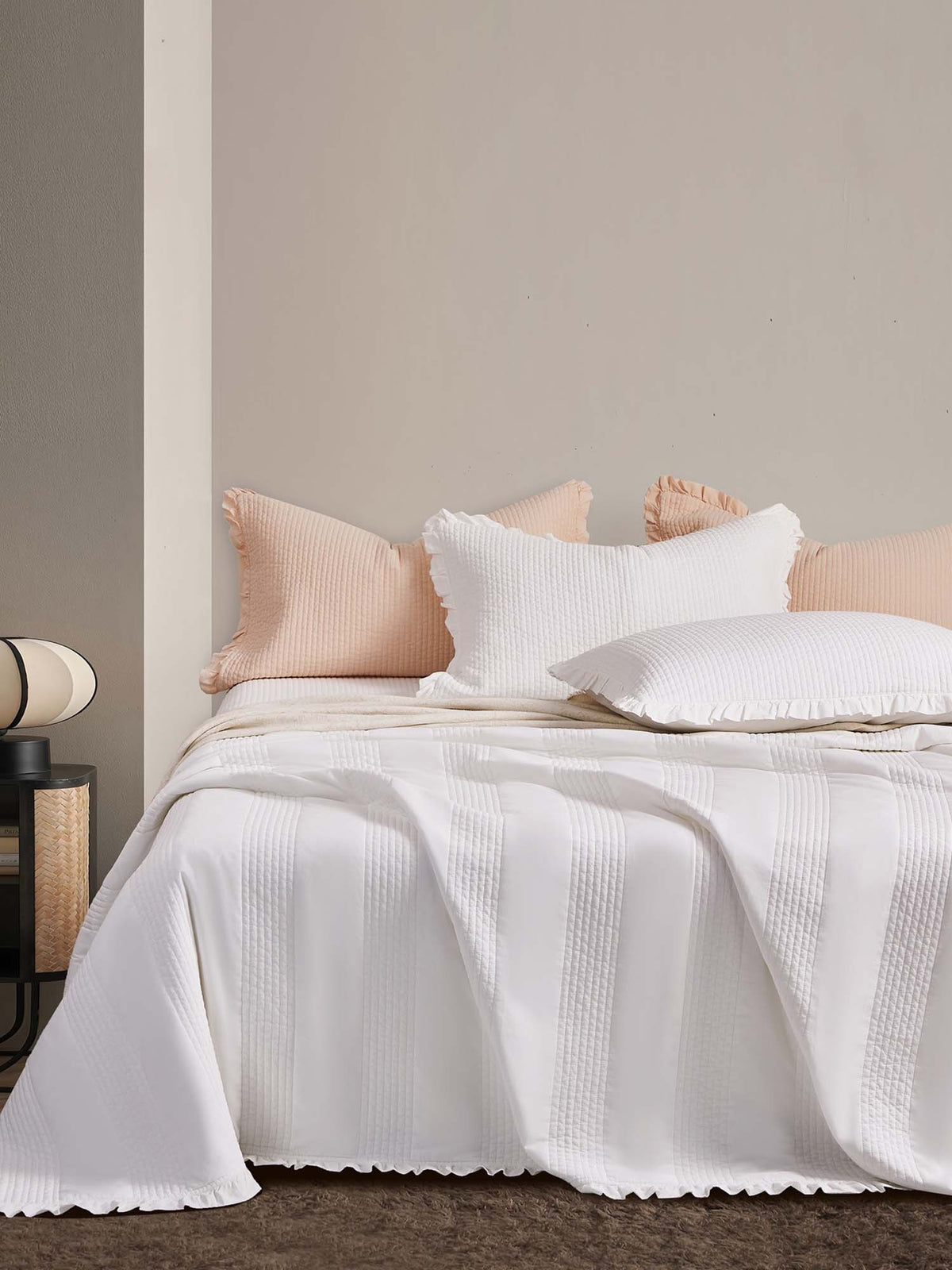 Classic Stripe Quilted 3-Piece Bedding Set