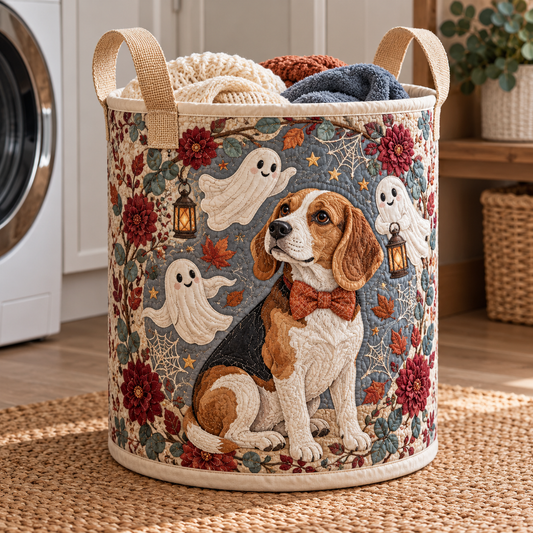 Gevoerde wasmand – Beagle in de tuin van de geesten