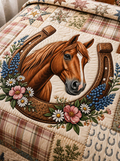 H.PAI Western Horse Quilted 3-Piece Bedding Set