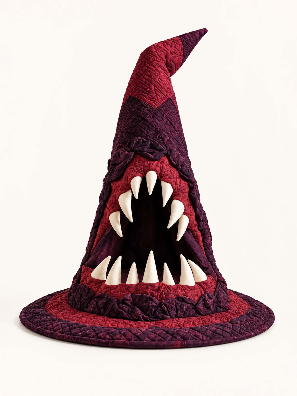 Fanged Monster Gothic Handcrafted Quilted Witch Hat
