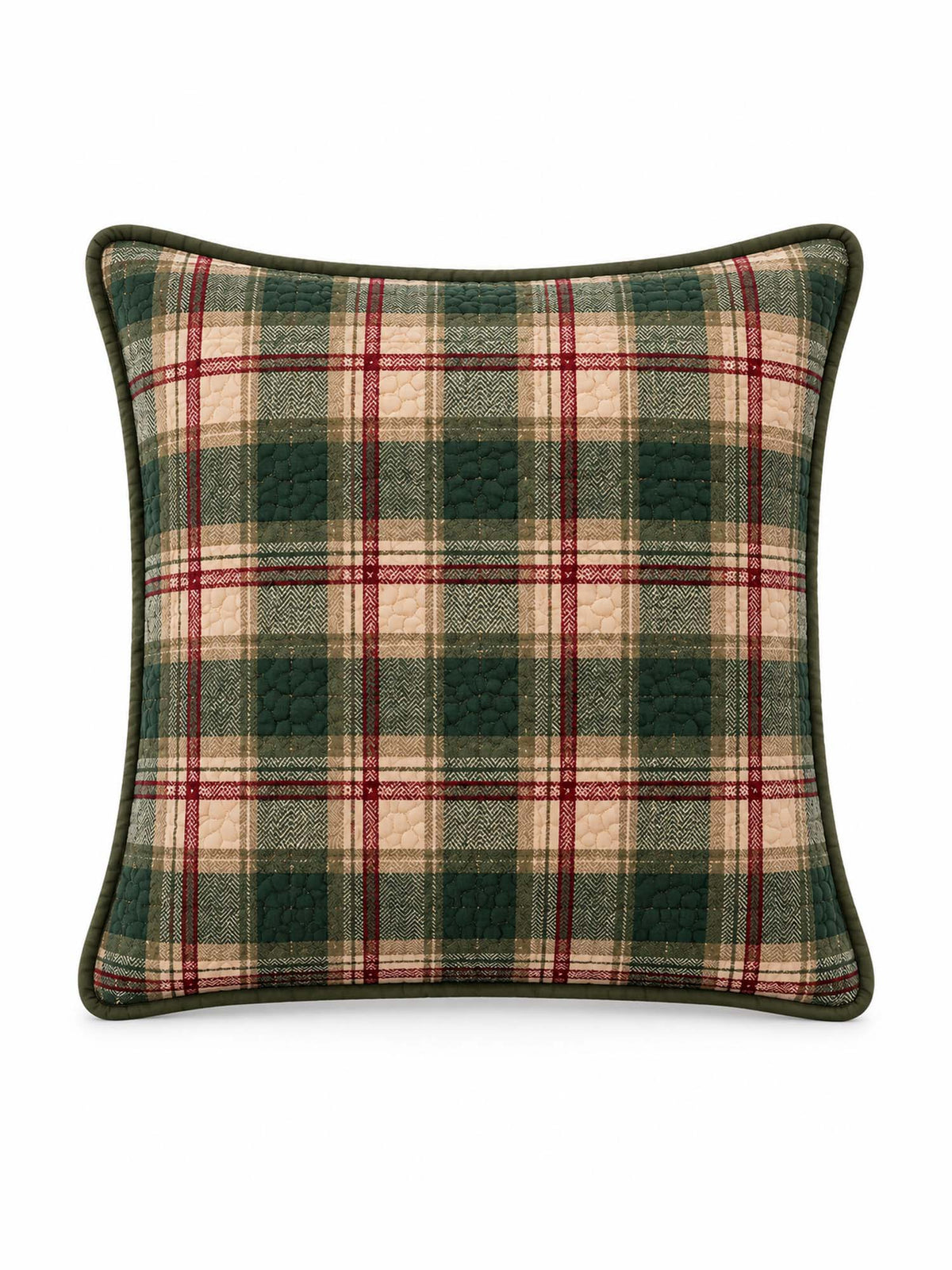 Winter Cabin & Plaid Christmas Quilted Pillow Covers 2-Piece Set