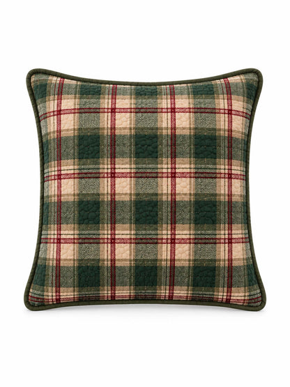 Winter Cabin & Plaid Christmas Quilted Pillow Covers 2-Piece Set