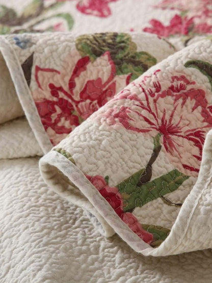 Rose Garden Cottage 100% Cotton Quilted Bedding Set