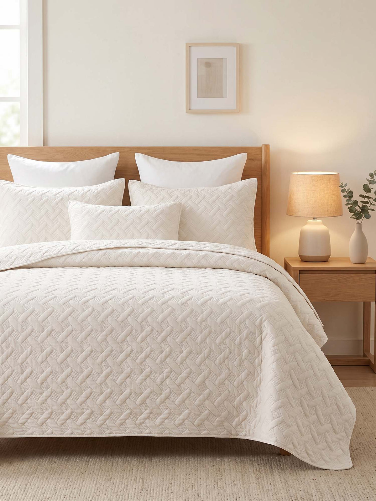 Braided Haven Quilted 3-Piece Bedding Set