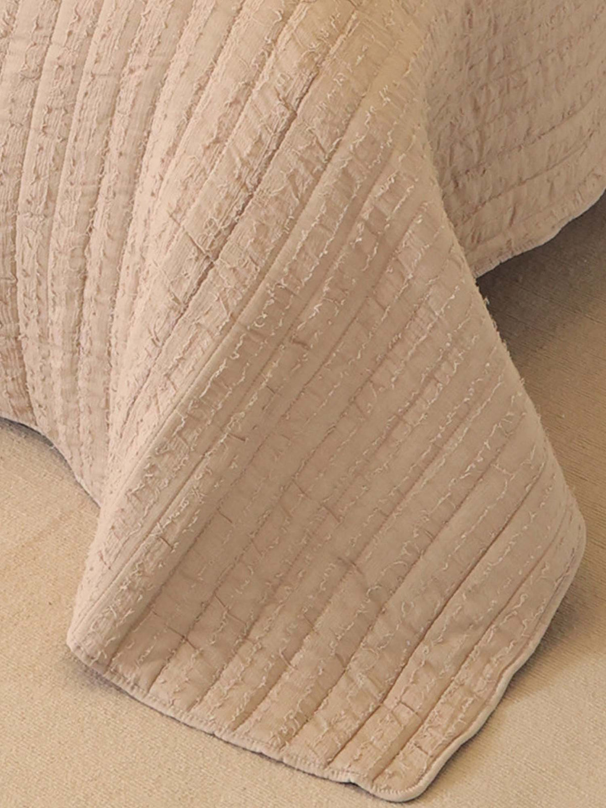 Solid 100% Cotton Bed Cover 3‑Piece Set Quilted