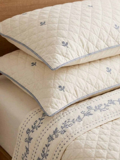 Vintage Floral Jacquard Quilted Throw Puff Quilted Cotton Blanket