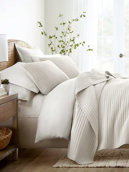 3-Piece Herringbone Quilted Coverlet Set
