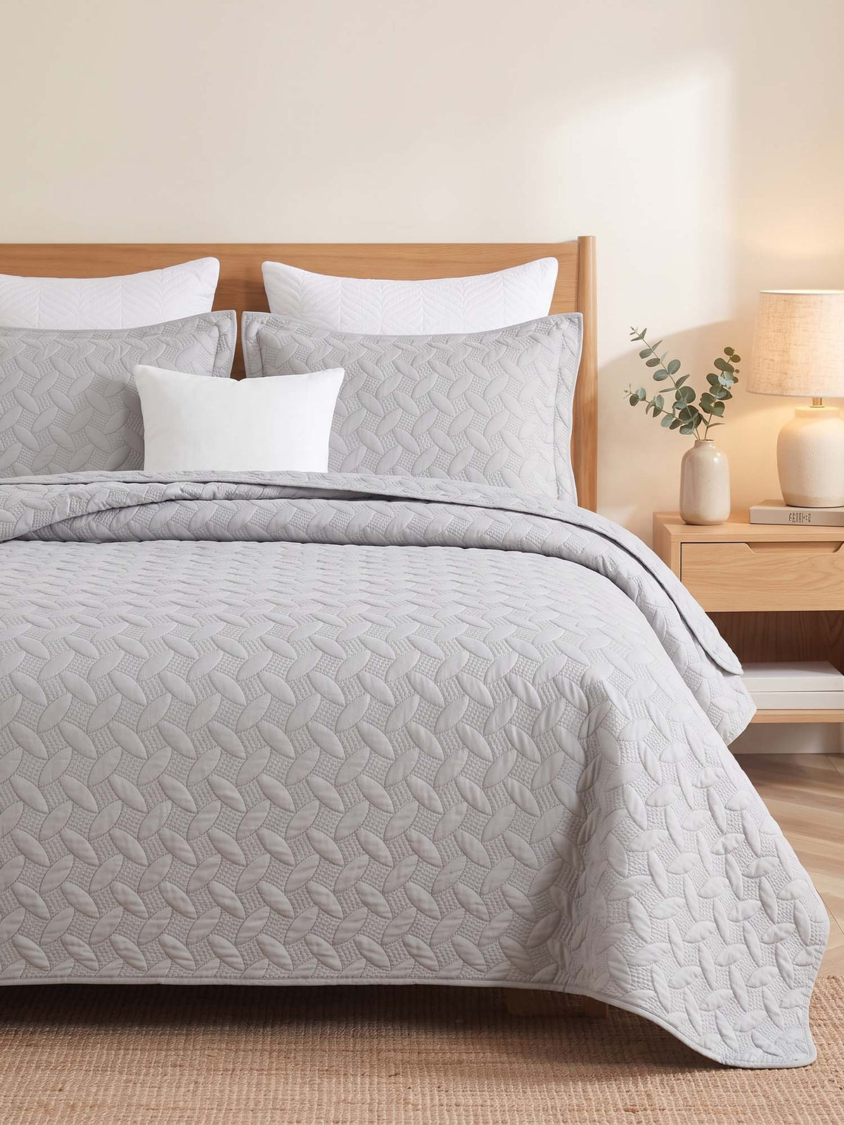 Braided Haven Quilted 3-Piece Bedding Set