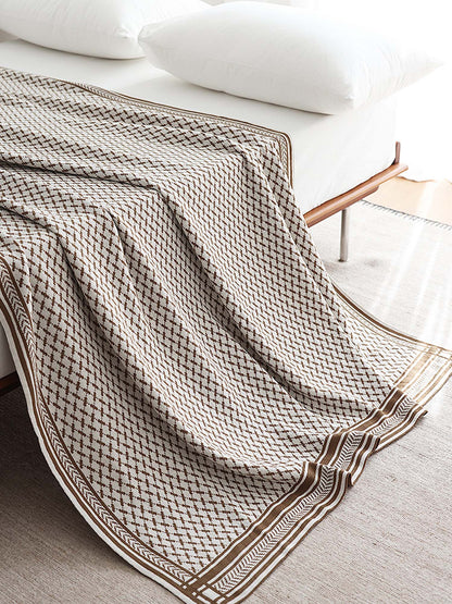 Geometric Knit Throw Blanket & Pillow Cover Set