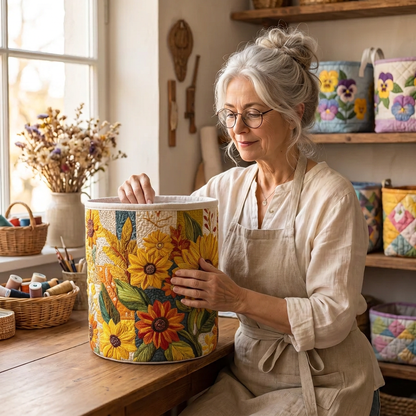 Gewatteerde wasmand Zonnebloemdroom