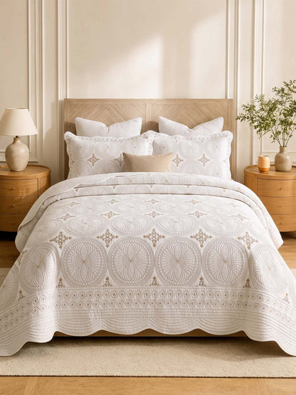 Medallion Elegance Quilted 3-Piece Bedding Set