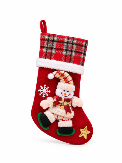 Festive Christmas Character Plaid Stockings