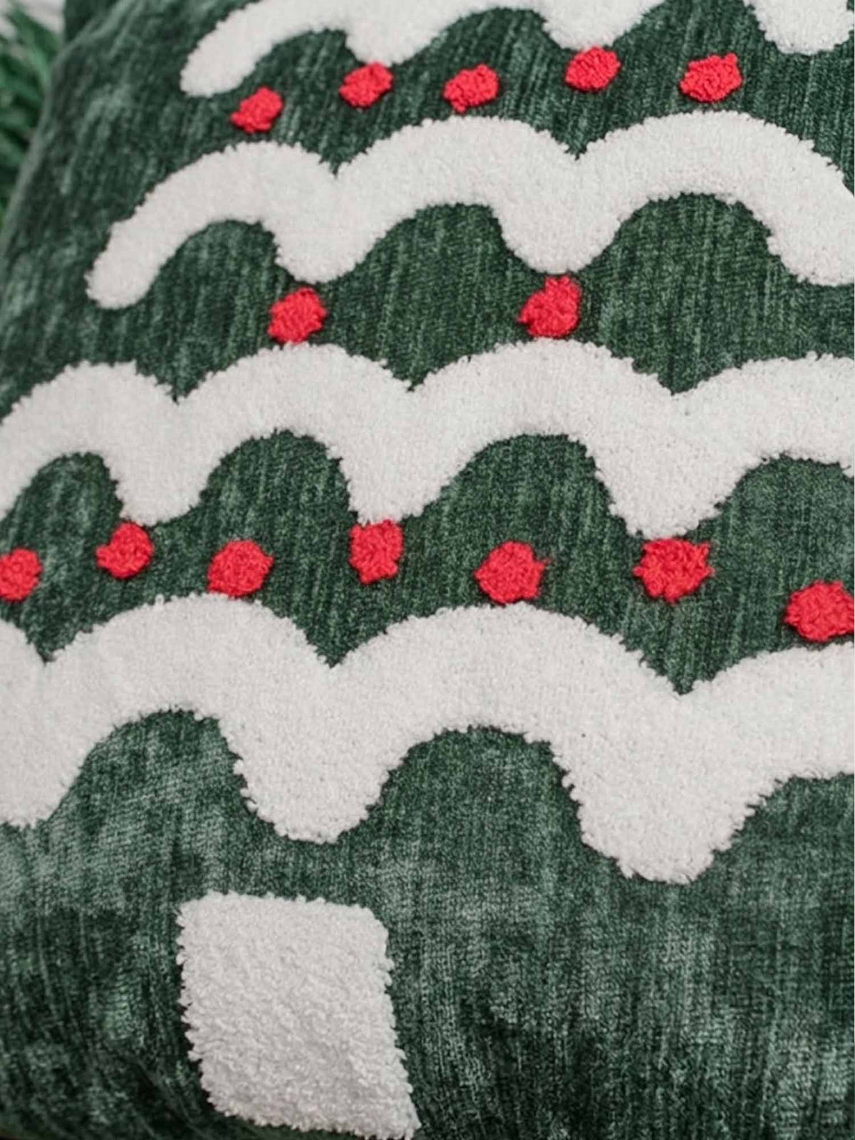 Christmas Tree Tufted Pom Pom Pillow Cover