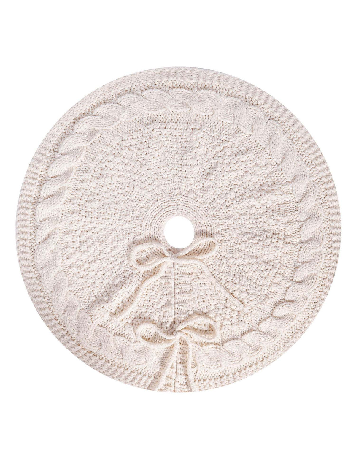 Cable Knit Christmas Tree Skirt