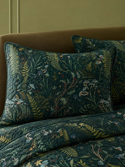 H.PAI Enchanted Forest Mushroom Quilted 3-Piece Bedding Set