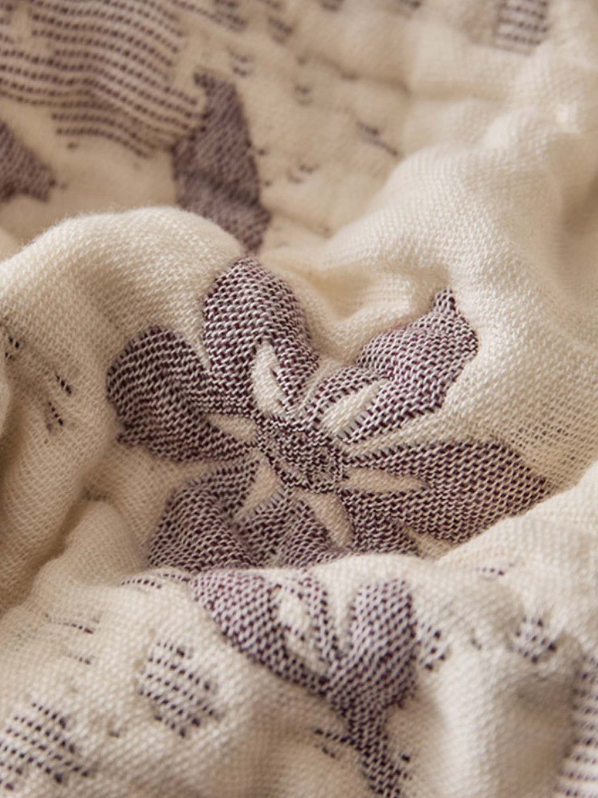 Vintage Floral 100% Cotton Gauze Soft Puff Blanket
