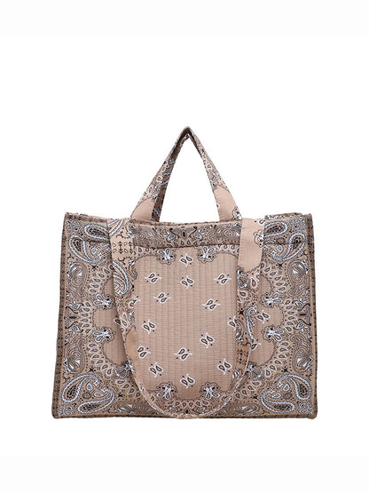 Vintage Bandana Paisley Quilted Tote Bag